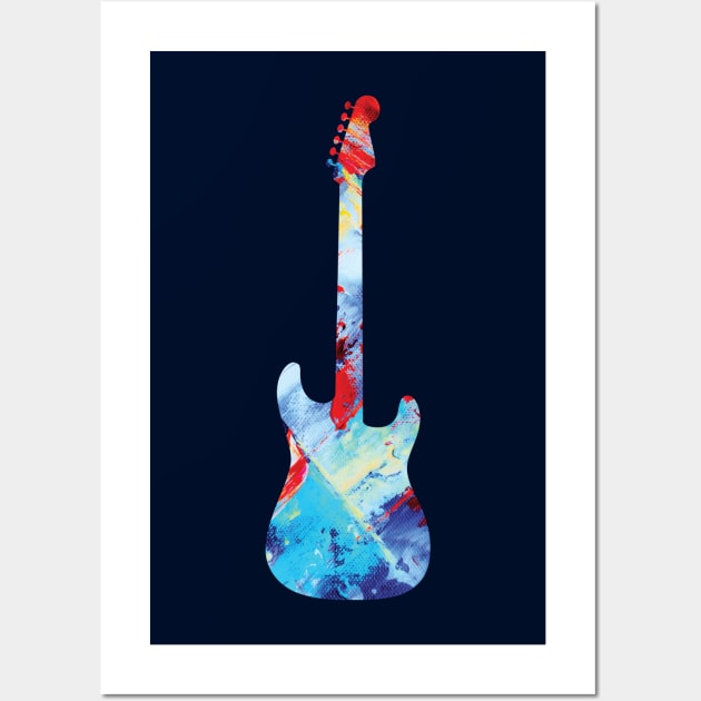 S-Style Electric Guitar Paint Texture Wall Art by nightsworthy